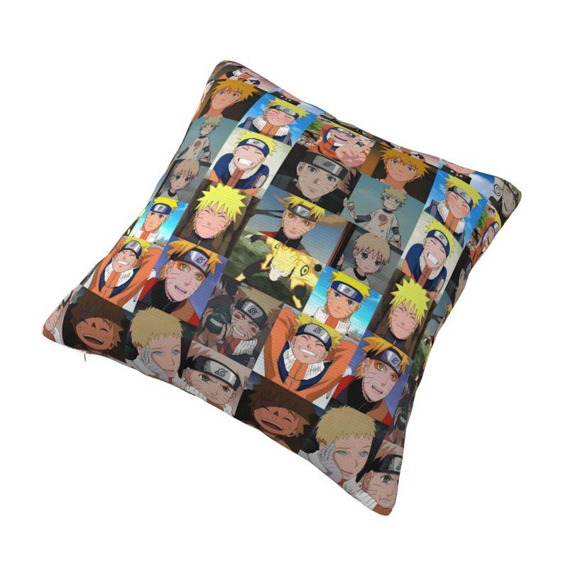 Custom Fashion Narutos Uzumaki Head Collage Cushion Covers 40x40cm Soft Anime Cartoon Throw Pillow for Car Square Pillowcase