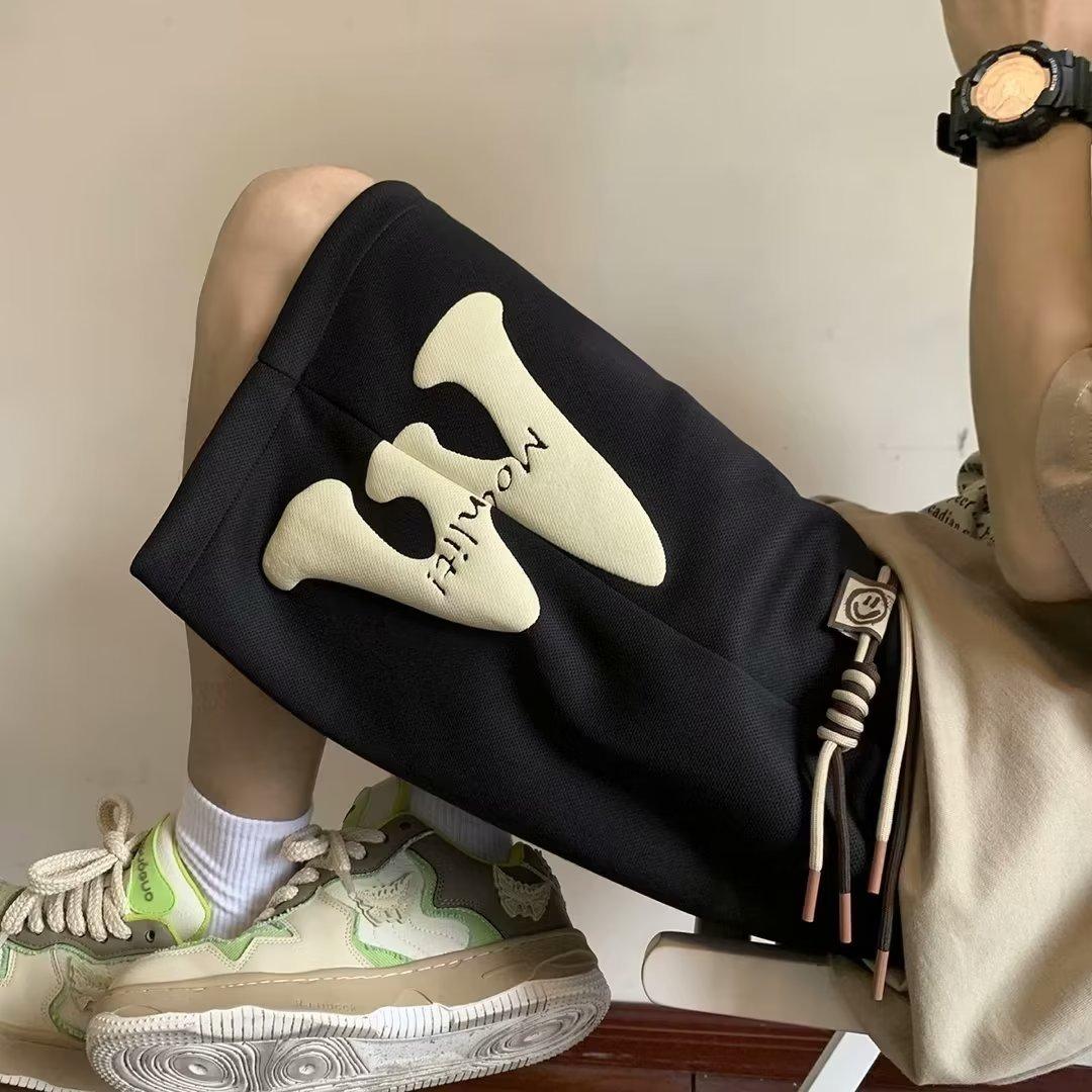 

Шорты мужские летние свободные повседневные спортивные штаны с завязками на пять точек M чёрный