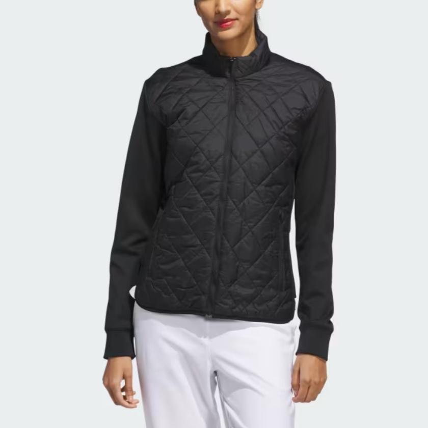 Adidas Solid Color Zip Long Sleeve Jacket Women Jackets Black KA7965