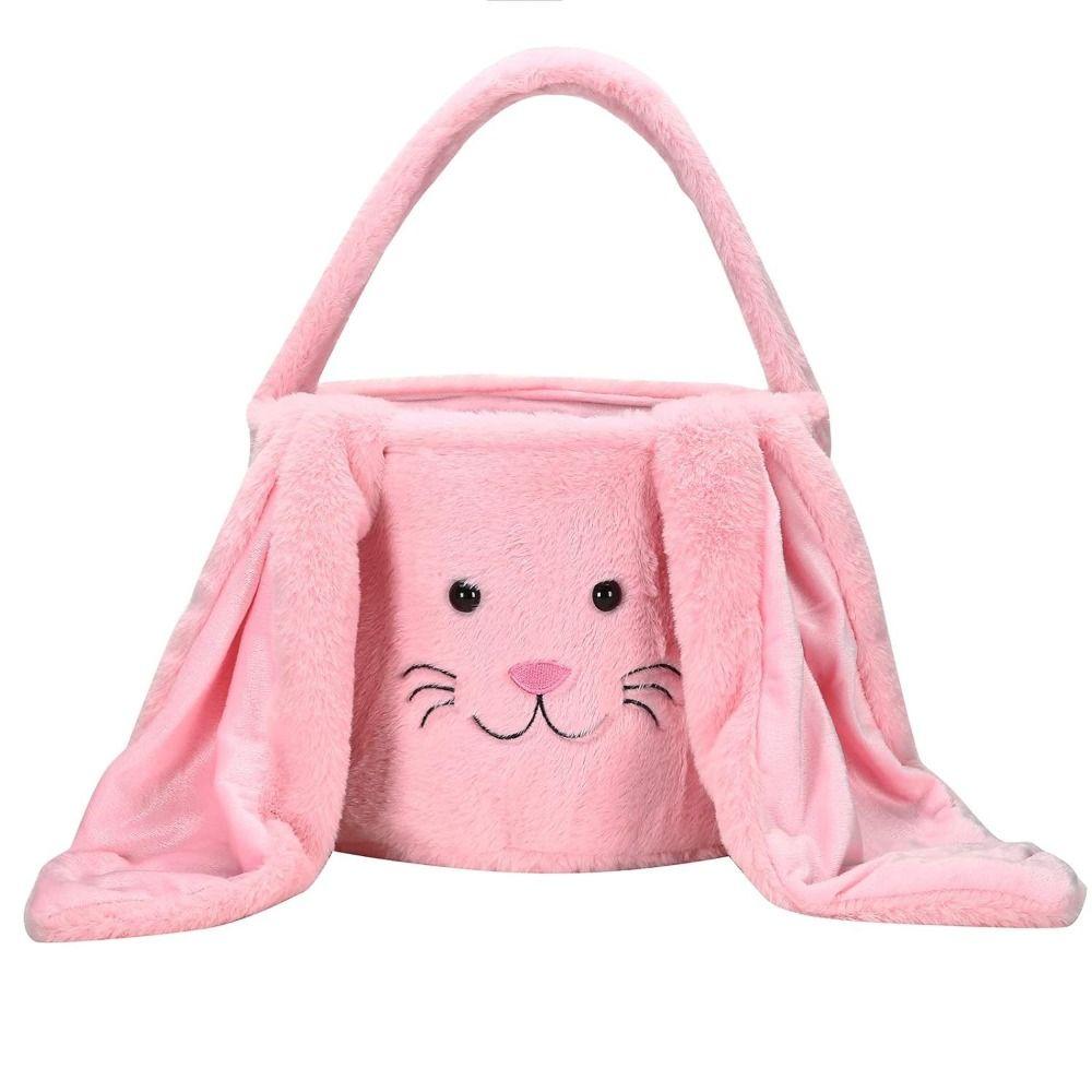 Large Capacity Bunny Storage Basket Portable Design Candy Basket Bunny Handbag Easter Celebration
