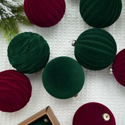 Christmas Ball Ornaments 12 Pieces Christmas Tree Ornaments 3.1 Inch Flocked Ball Decorative Pendant for Holiday Party Home
