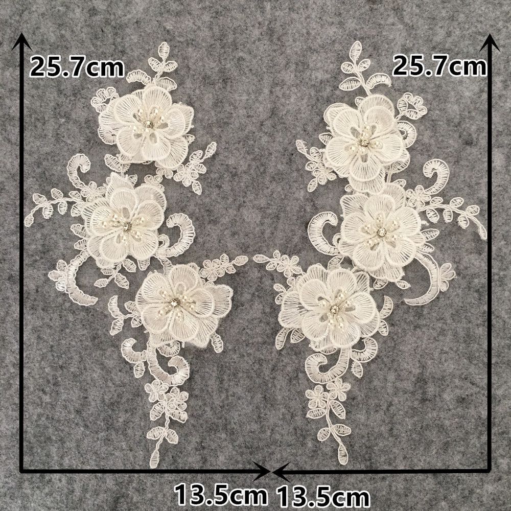Black And White I Polyester Hollow Embroidery Beads Drills Sewing Lace Diy Decoration With Clothing Collar Accessories