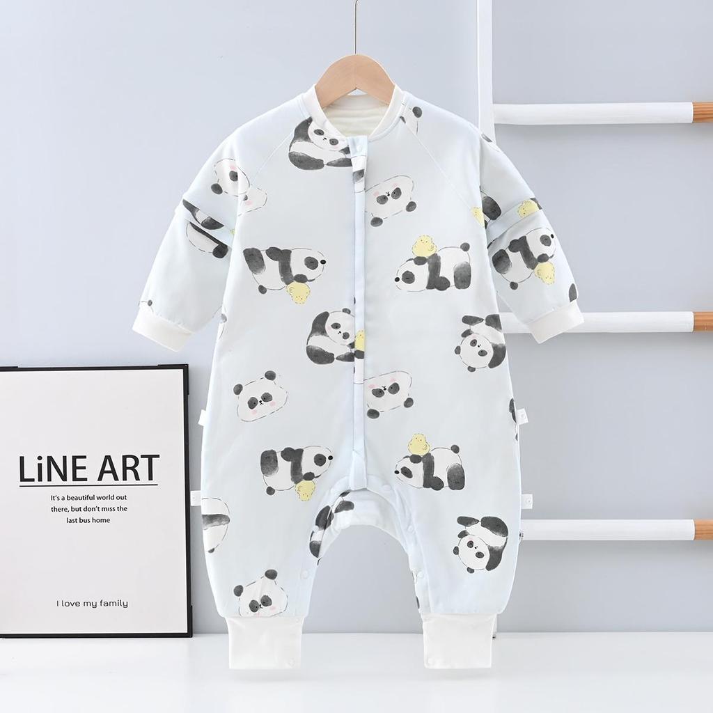 Mulberry Silk Baby Sleeping Bag - Autumn/Winter, Split-Leg Design, Anti-Startle, One-Piece Pajamas