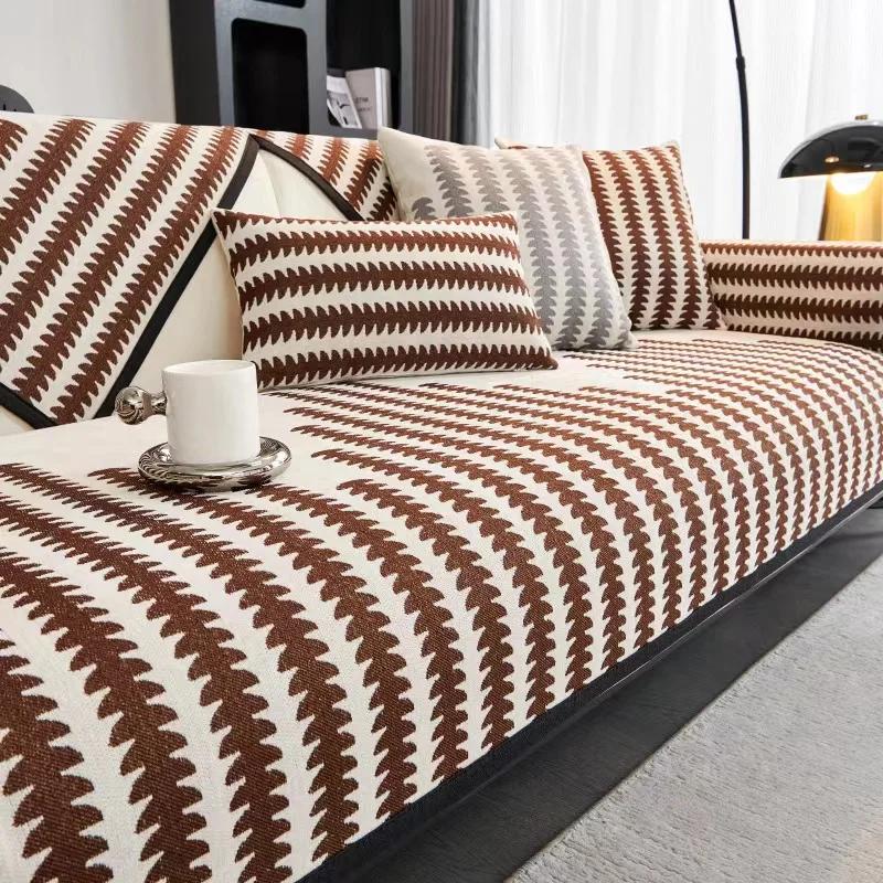 Luxury Chenille Sofa Cover Four Season Universal Sectional Sofa Towel Anti-slip Couch Cover for Living Room, Not Whole Set