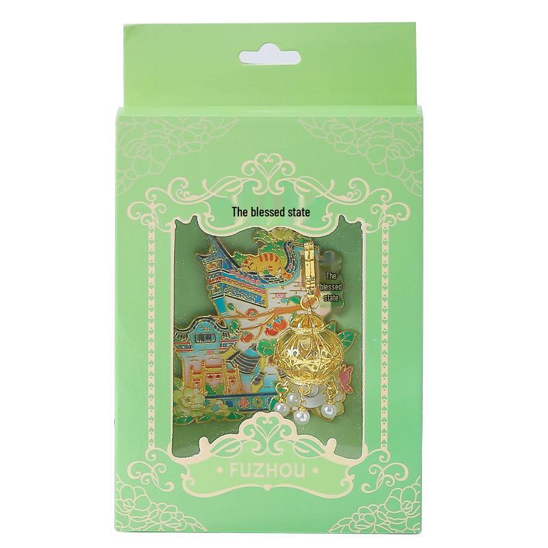 Fuzhou Blessing Antike Häuser Laternen Metall Kühlschrankmagnet - Kulturelles Wahrzeichen Touristisches Souvenir