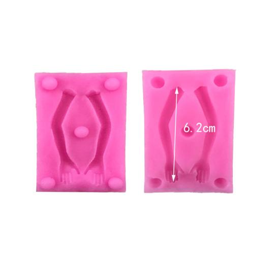 Silikonová forma ve tvaru těla panenky 3D Fondantová dekorace Ručně vyráběná DIY Forma na pečení z hmoty