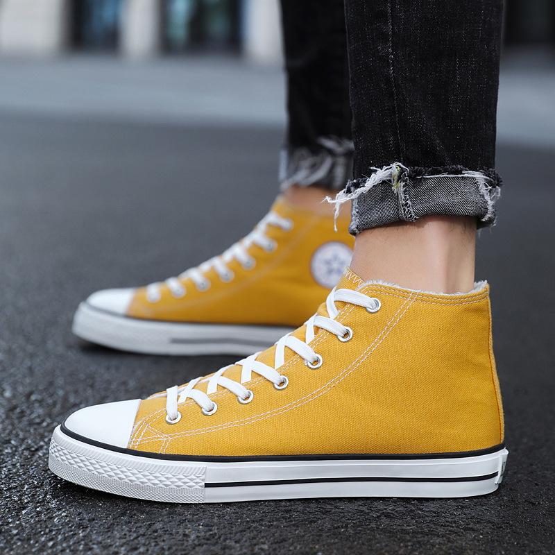 Autumn and winter velvet couple cotton shoes Korean version versatile thermal canvas shoes male student velvet cotton shoes