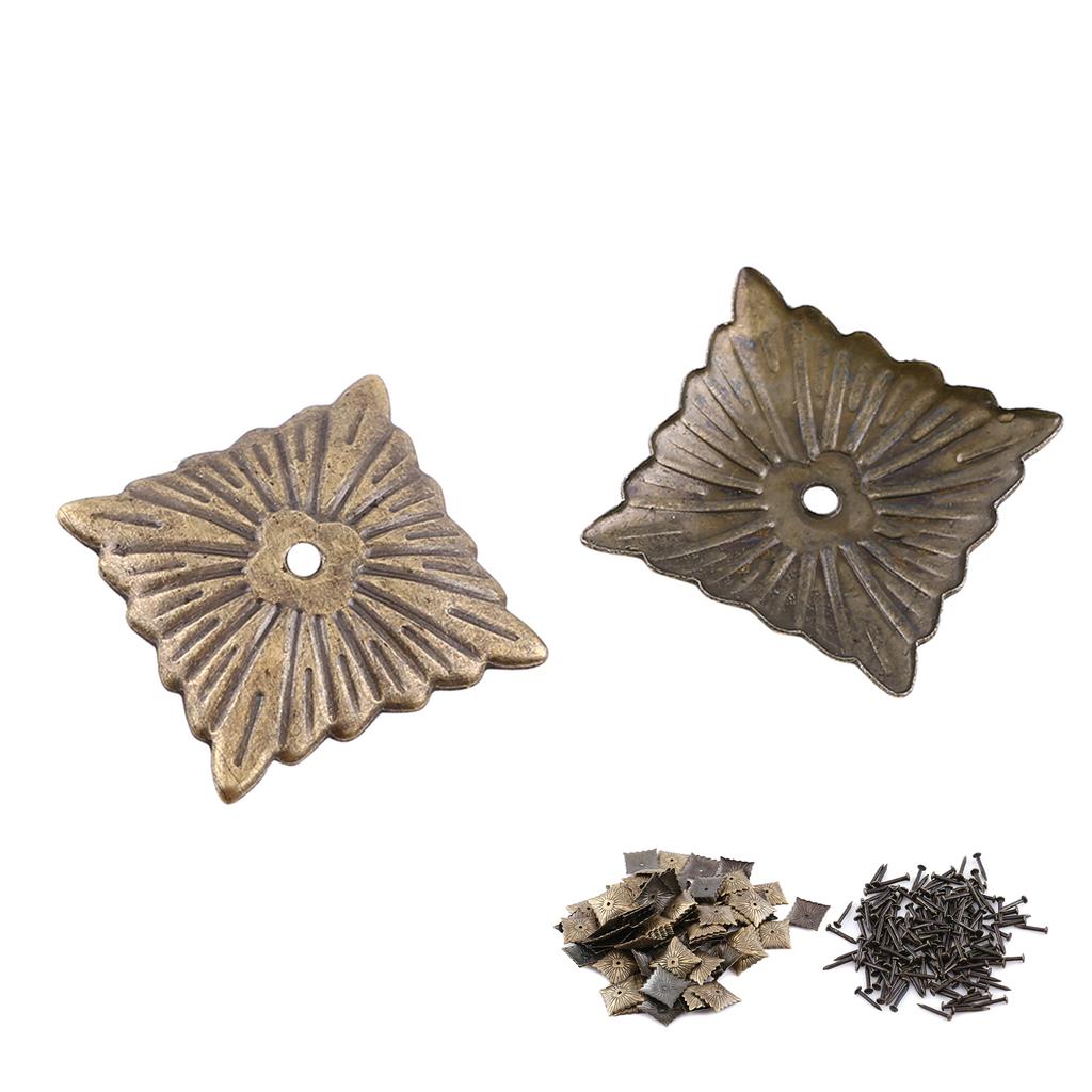 100pc Vintage Estofamento Pregos Bronze Metal Tag Móveis Sofá Sapato Porta Decorativo Tack Stud