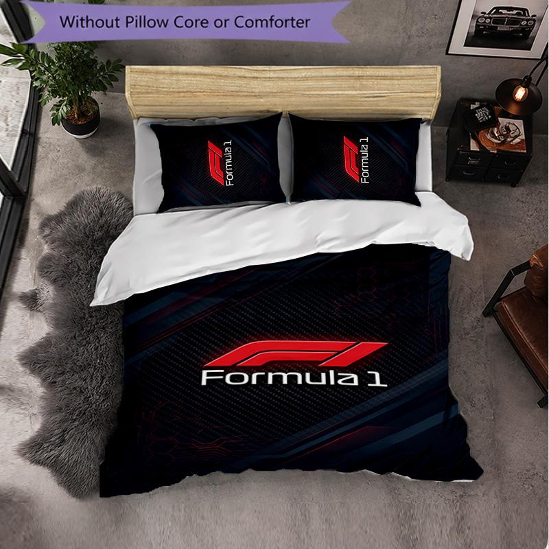 F1 Pattern Microfiber 3Pcs Bedding Set Decor Duvet Cover Set For Bedroom Home Use