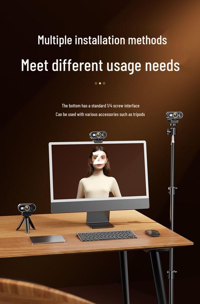 Ultra HD Webcam with USB Microphone for Online Classes & Live Streaming