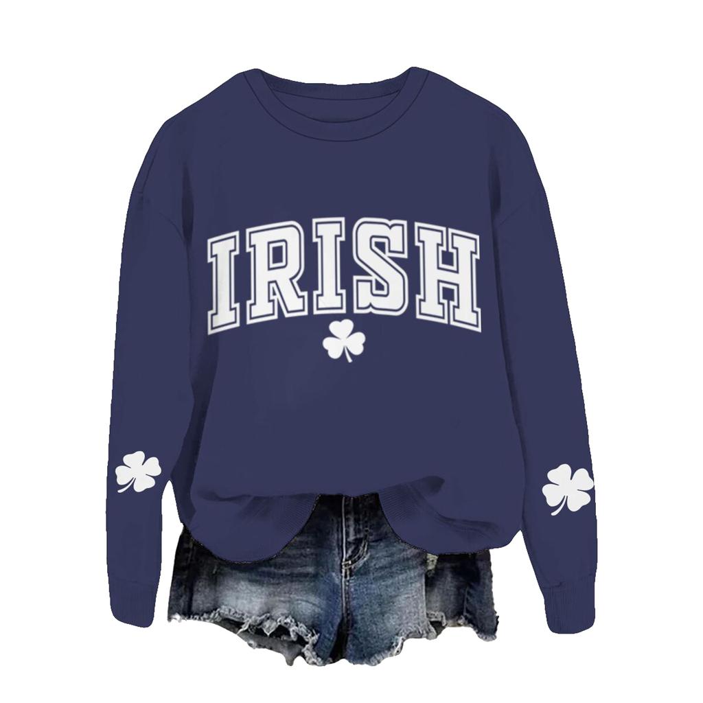 Ladies' Casual Women's Printed Round Neck Pullover Hoodie