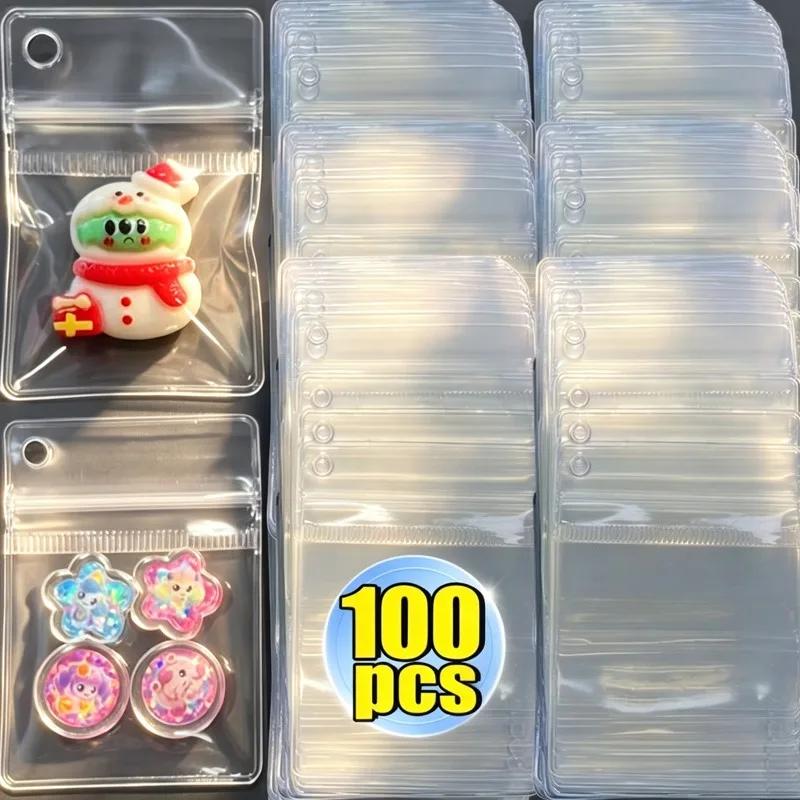 20-100 Stück PVC Schmuckaufbewahrung Selbstversiegelnde Beutel Handgemacht DIY Transparenter Beutel Seitenperforiert Kettentasche Anti-Oxidations-Beutel
