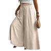 Women High Waist Wide Leg Palazzo Pants Drawstring Elastic Waist Loose Fit Flowy Long Trousers with Pockets for Casual Daily Wear