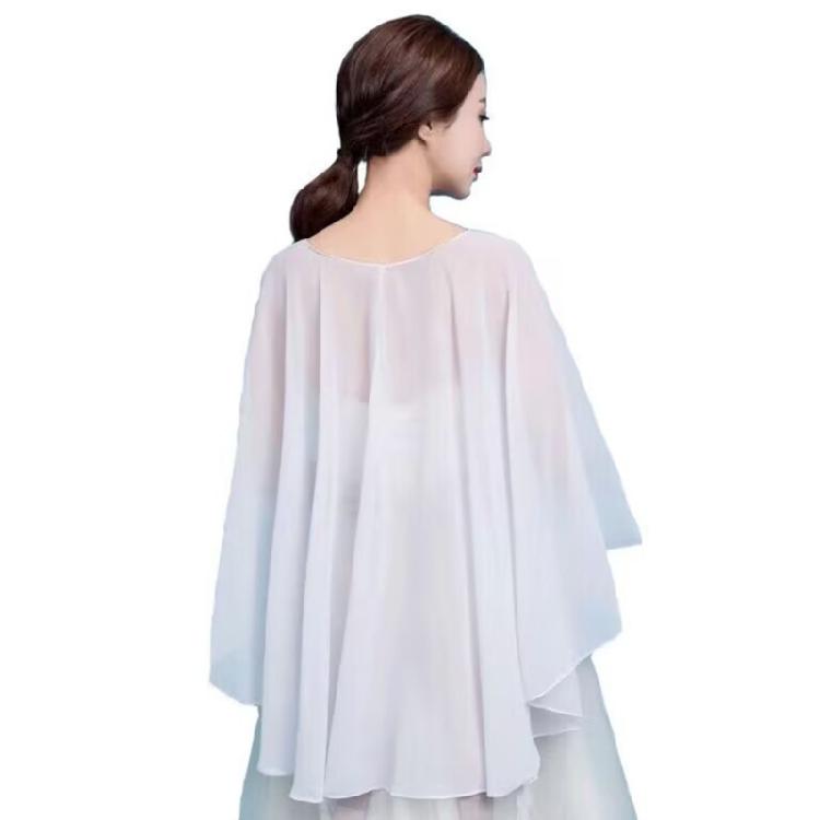 Breathable Polyester Yarn Shawl Wrap For Women Outdoor Activity Sun Protective Capes Scarf for Vacation and Formal Event