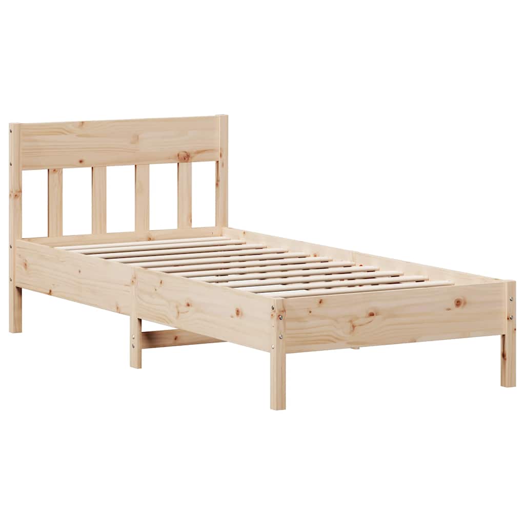 Bookshelf Bed without Mattress 75 x 190 cm Solid Pine Wood