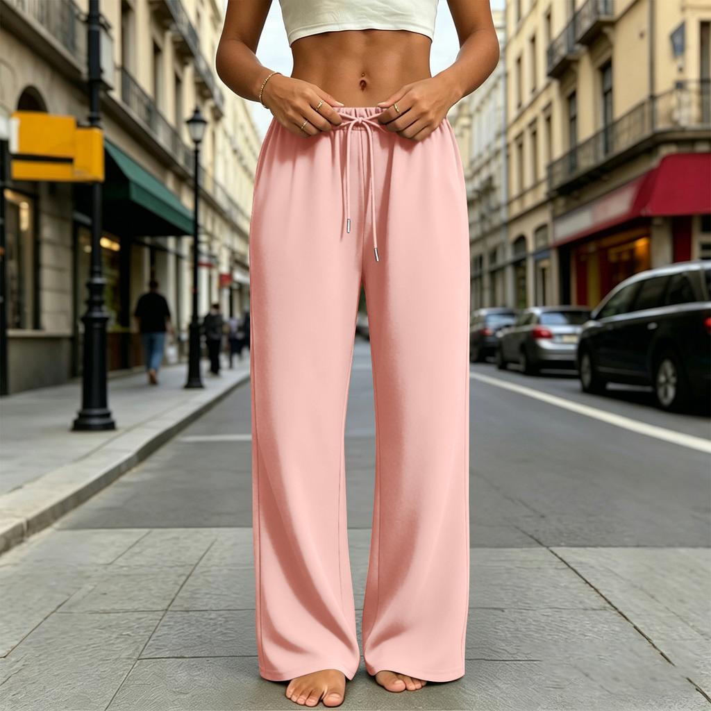 Women's Wide-leg Athletic Pants, Loose Straight-leg Casual Pants, Athletic Jogging Pants