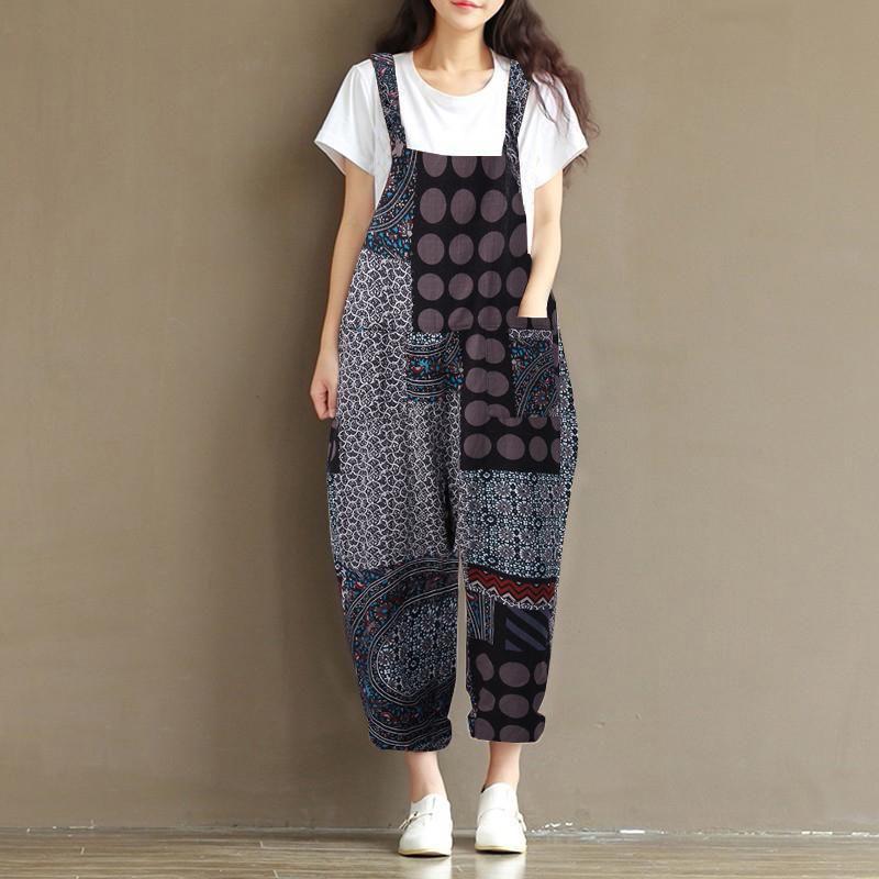 Premium Boho Women Sleeveless Bandage Jumpsuits Casual Floral Overalls Rompers With Timeless Charm