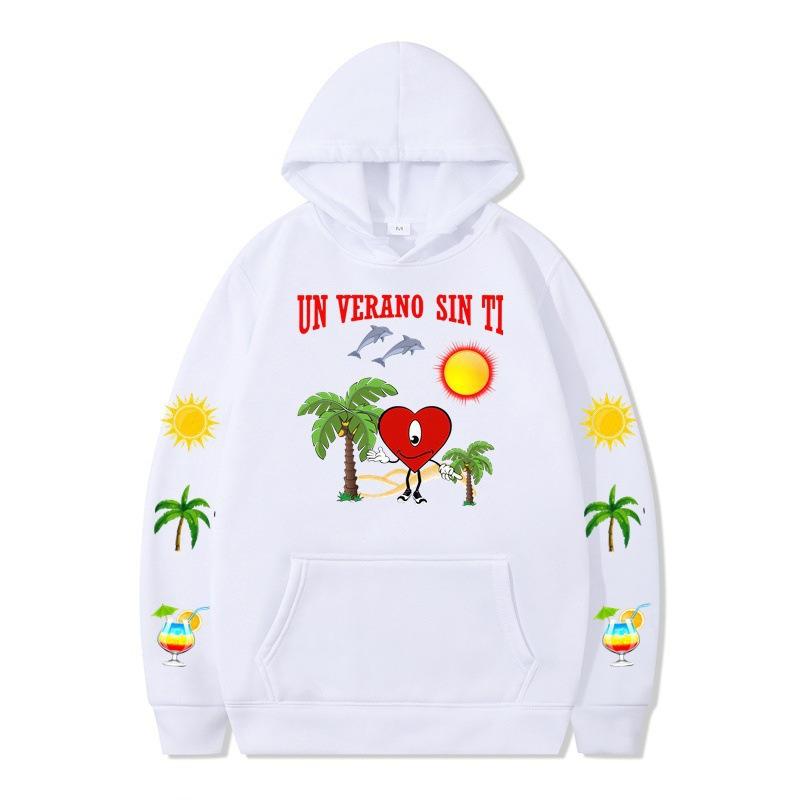 Новый un verano sin ti bad bunny аниме мода мужской повседневный худи S