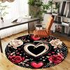 1PC heart roses Office Round Area Rug, Under Office Chairs Bedroom Living Room Home Decor,Carpet for Office, -1110216