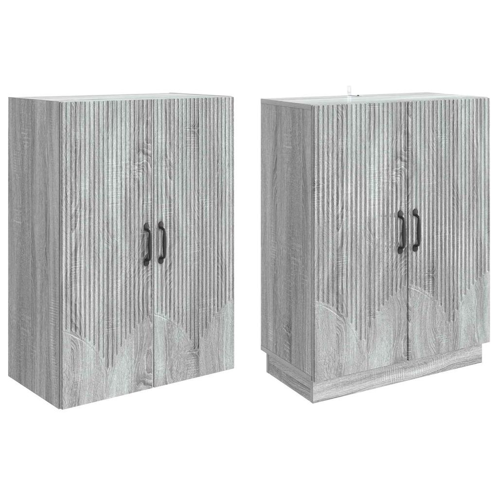 Cabinet Set 2 Pcs Grey Sonoma Particleboard