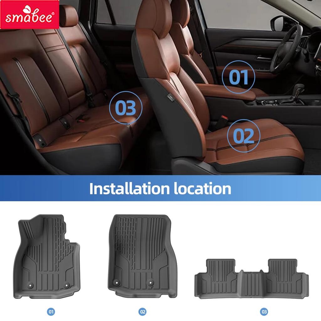 Smabee Left Drive for Mazda CX-50 2023 -2025 Car All-weather Floor Mats Cargo Liner Trunk Pad TPE 3D Foot Mat Accessories Black
