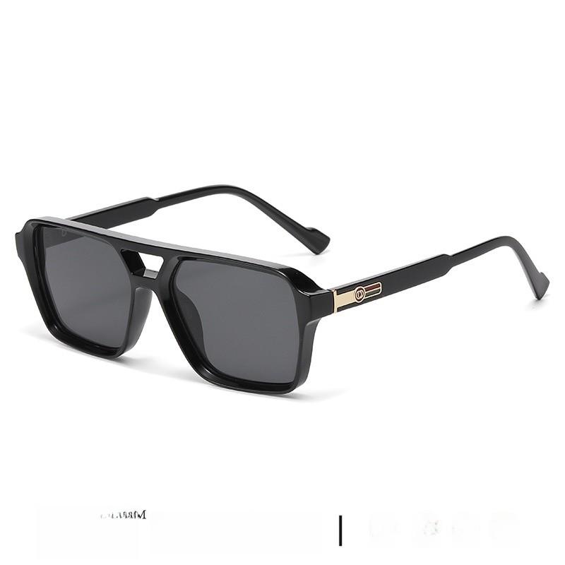 

Aviator Sunglasses Unisex Pc Frame Retro Geometric Style Uv400 Sun Protection Black Gray