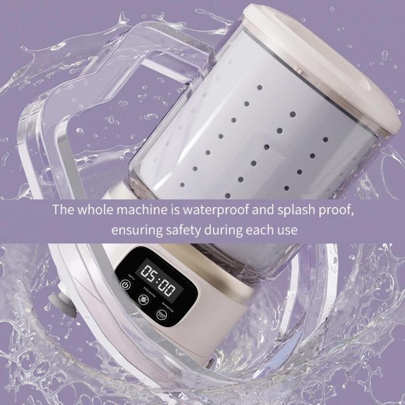 2L Wash & Dehydration-in-One Washing Machine with 390 High-Power Motor, Automatic Spin-Drying, Mini Washing Cup, and Portable Wireless Charging