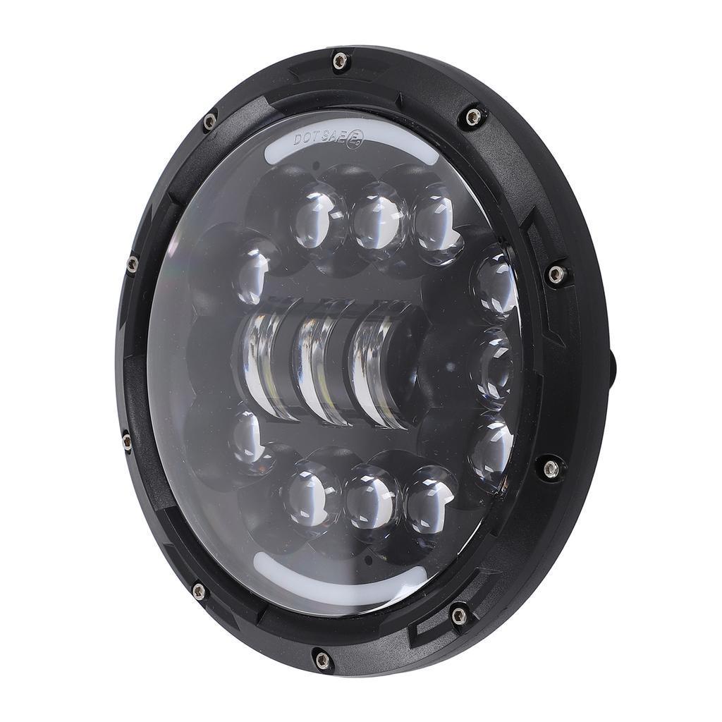 7in 12 LEDs Motorcycle Headlight 6500K?7000K 4400LM IP67 Protection Replacement for Wrangler