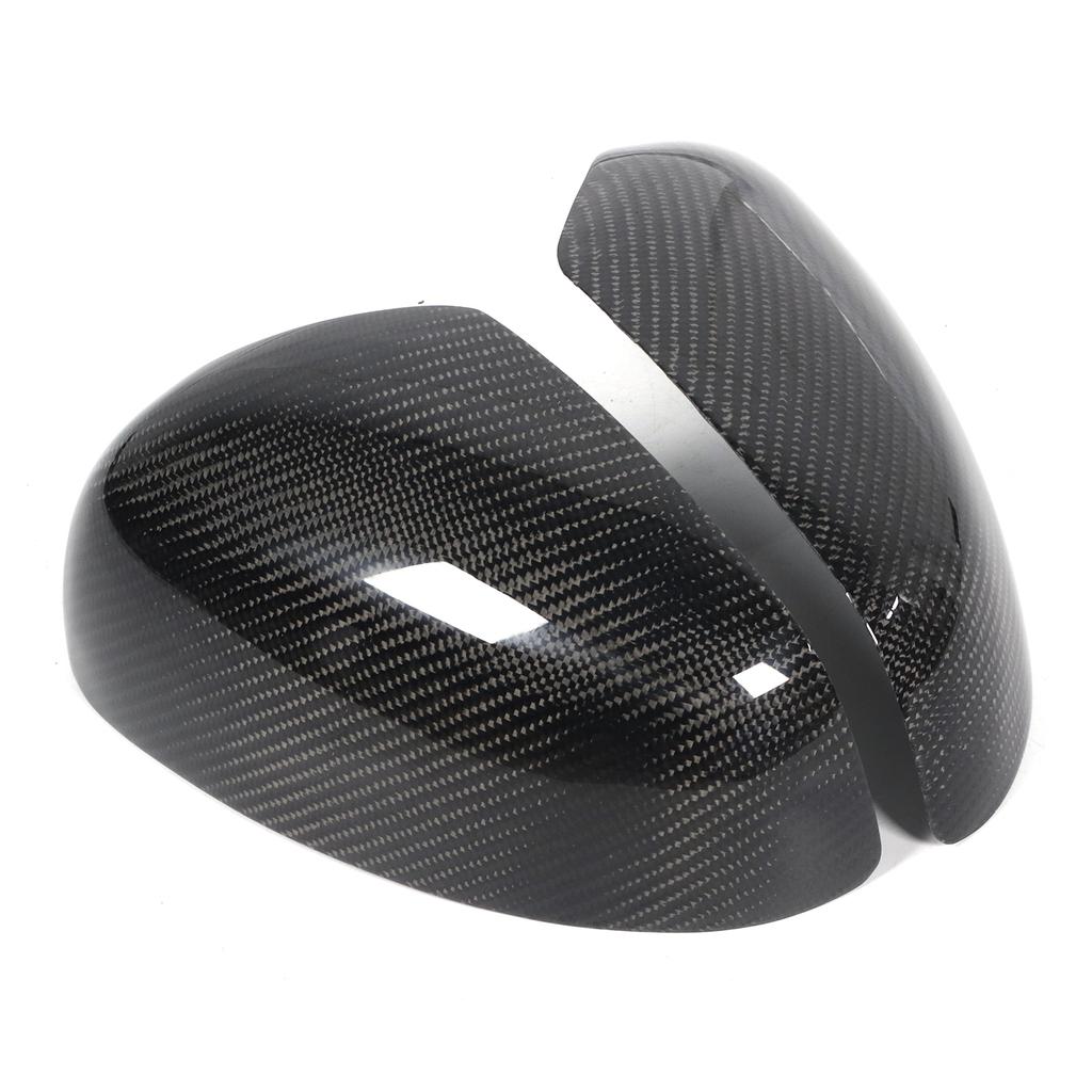 Pair Rearview Wing Mirror Cover Carbon Fiber Sticker Trim Fit for Smart Fortwo 2009‑2014