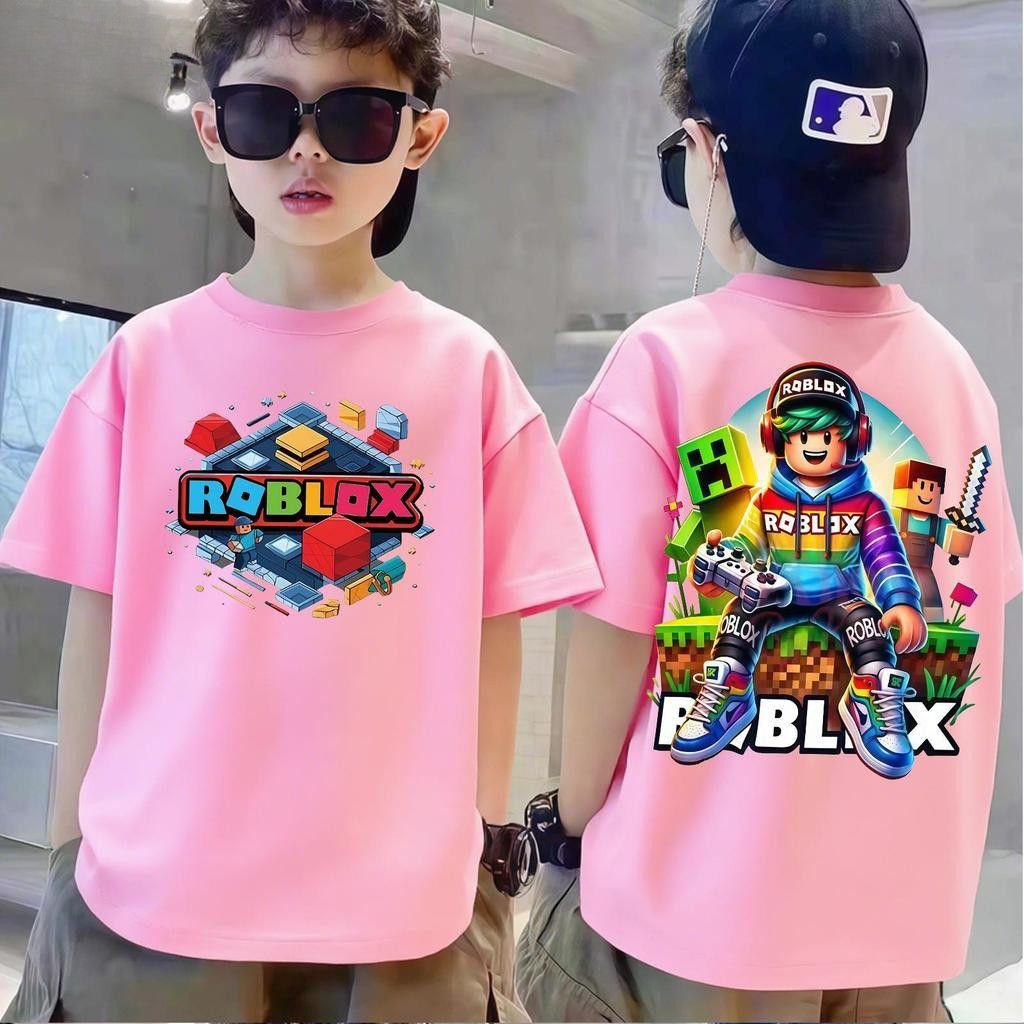 Children's T-shirt Boys Cute Cartoon Summer Short Sleeve Round Neck Loose Shirt