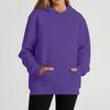 Women's casual long-sleeved solid color hooded sweatshirt