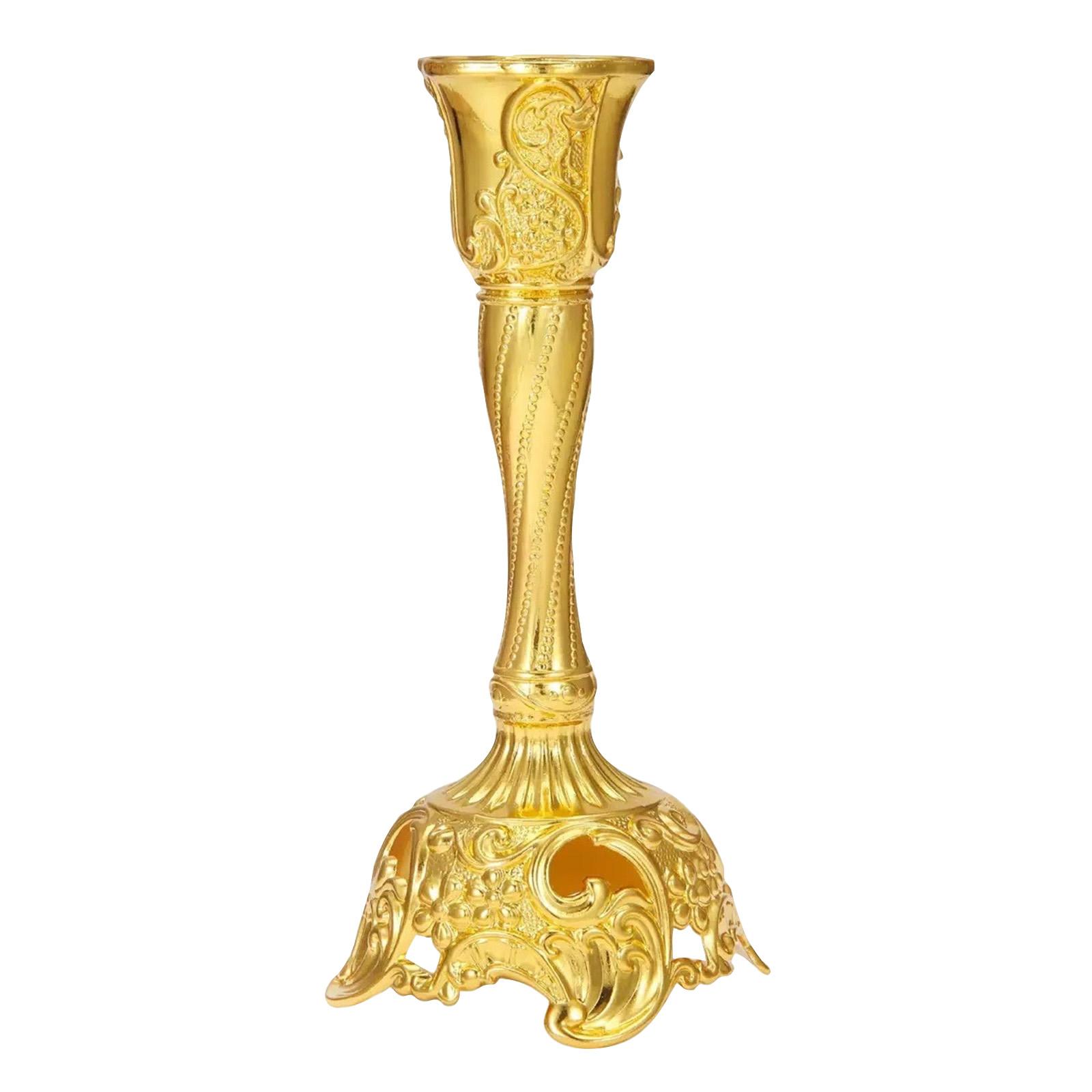 Vintage European Style Single Head Candle Holder Zinc Alloy Material Ornate Design Decorative Candle Stand for Home and Event Use One Size