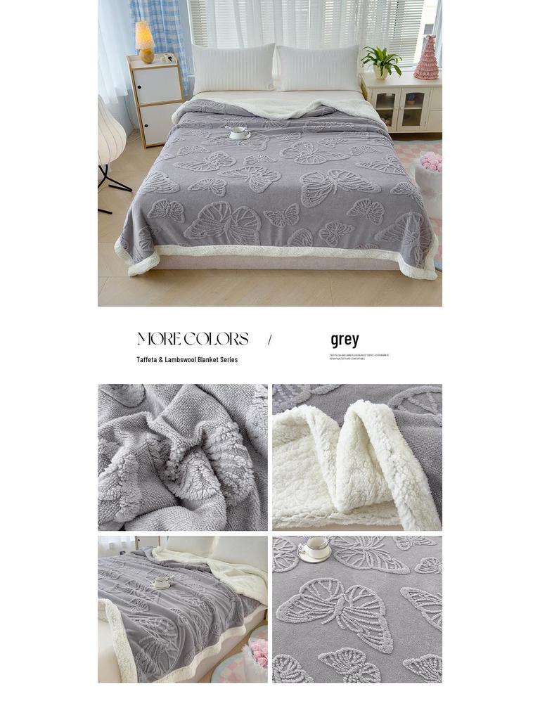 Enfärgad dubbelsidig jacquardfilt med fjärilar - Kontor, tupplur, soffa & luftkonditionering