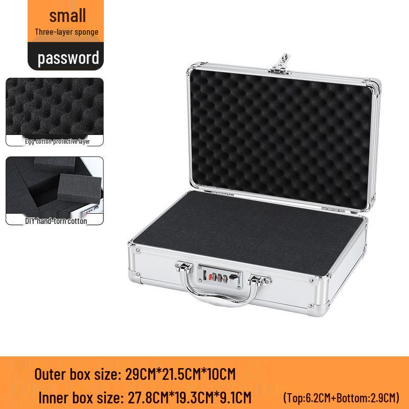 Aluminum Alloy Password Briefcase for Document and Tool Storage