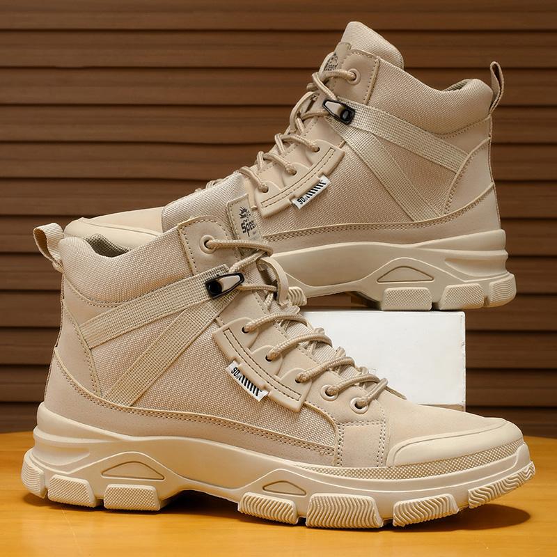 New Drop! Men's High-Top Casual Sports Boots - Plus-Size, Trendy Versatile, All-Season Commuting, New Tactical Ankle Boots