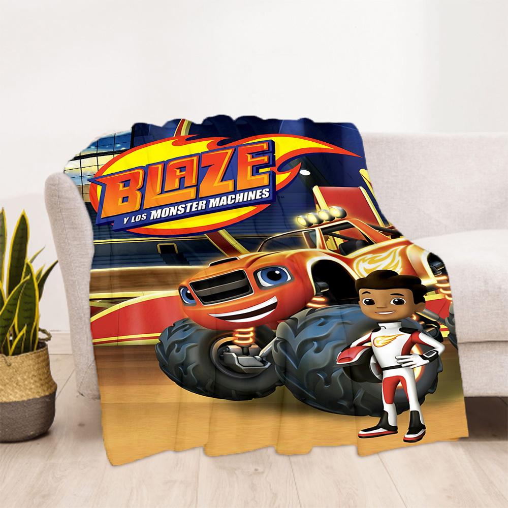 1pc Monster Machines Blaze Outdoor Blanket Lightweight Flannel, Soft & Warm, All-Season Use for Sofa, Outdoor, Camping, Living Room, Office062
