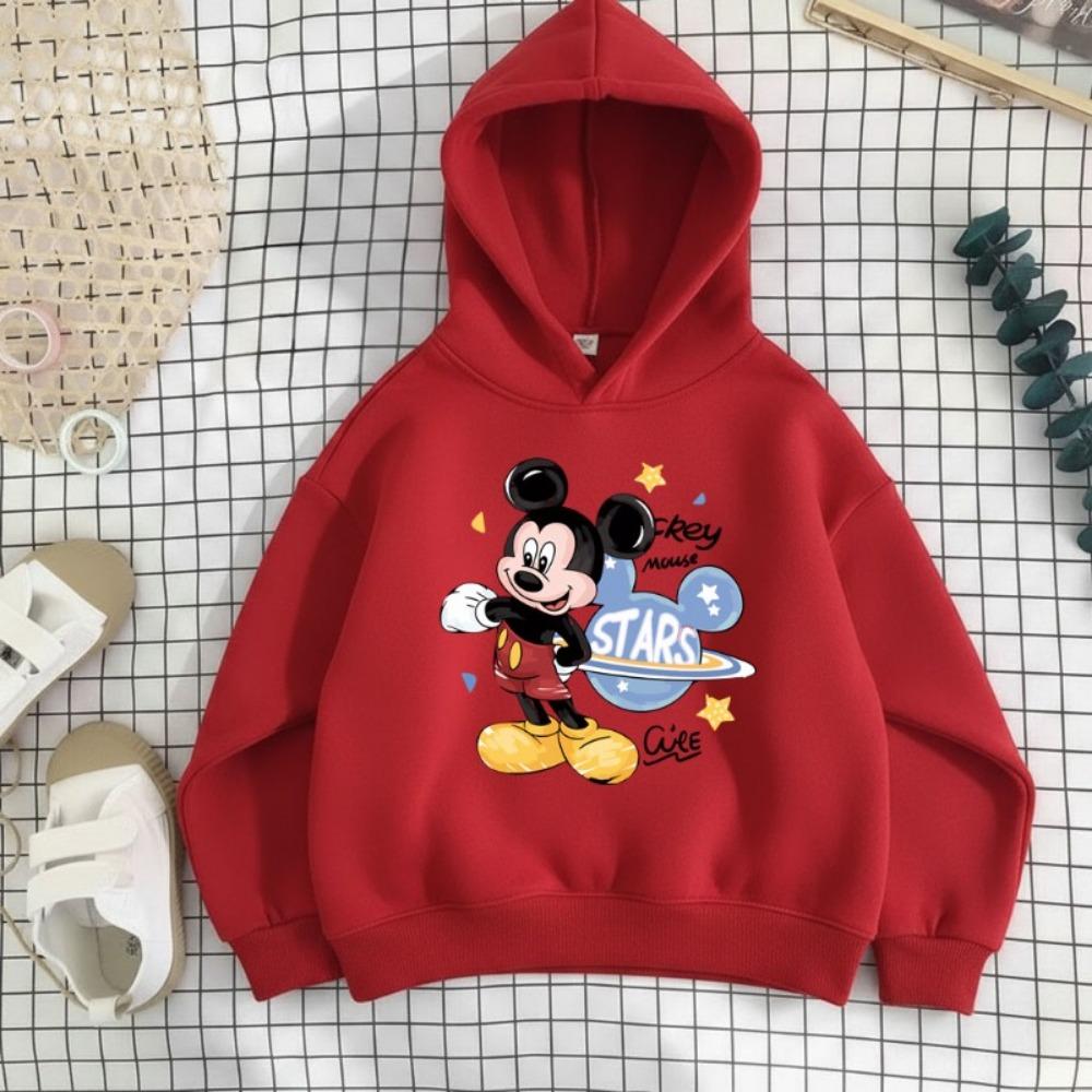 Spring New Style Boys Hoodes Sweatshirts Children's Thin Breathable Long Sleeve Tops Kids Casual Pullover Mickey Printed