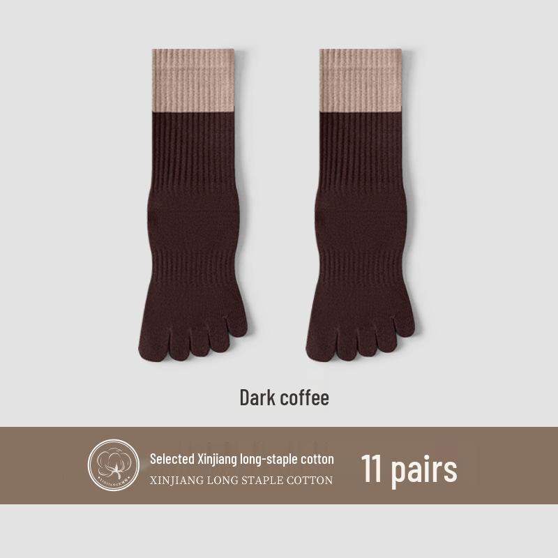 Unisex Autumn Split-Toe Over-the-Knee Socks: Solid Color, Non-Slip, Odor-Resistant, Antibacterial, Breathable, Versatile Casual Wear