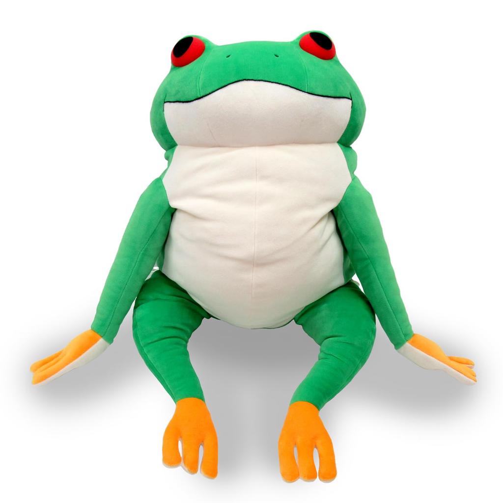 Shinada Global Mochi Series Mochikaeru Frog Green (XL) 35 x 35 x 50cm Plush Frog Animal MOKR-0880G