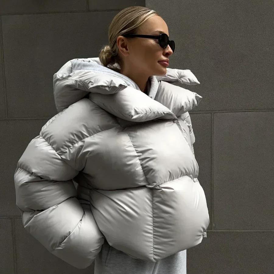 Winter Warm Cotton Puffer Jackets Women's Loose Parkas Coat Vintage Bread Jacket Outwear Office Ladies Quilted Jacket