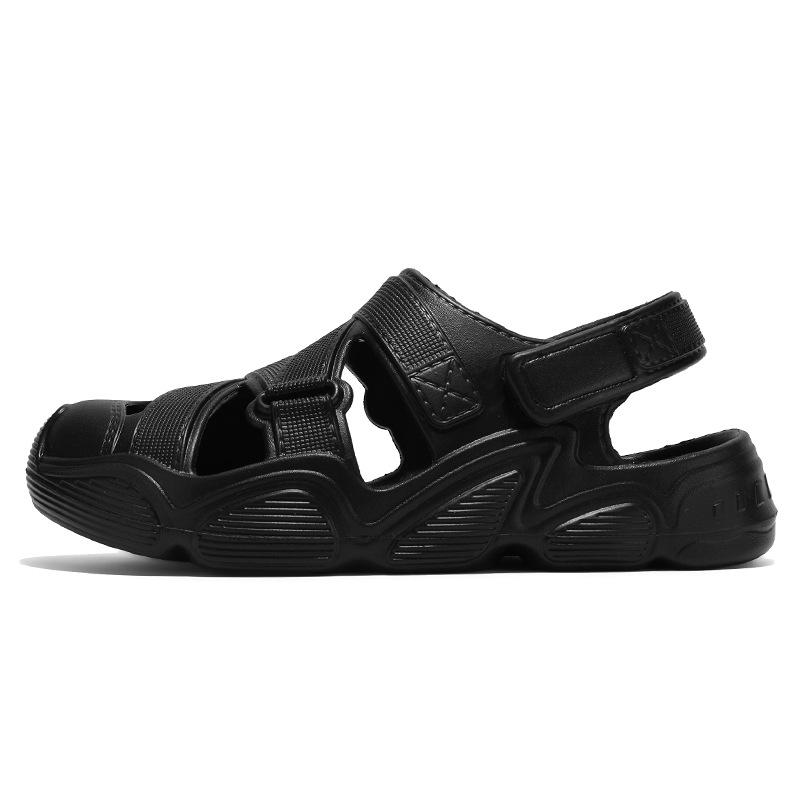 Trendy Soft Comfortable Sole EVA Sports Sandals, Round Toe Wear Resistance Non Slip Slides Sandals Casual Versatile Outdoor Beach Slippers