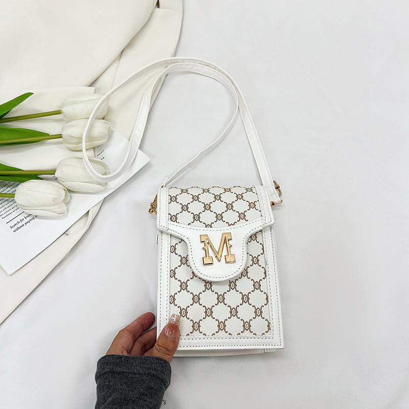 Trendy Fashionable Minimalist Mobile Bag Stylish Casual Shoulder Crossbody Purse белый