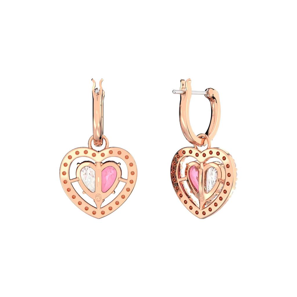 Swarovski Gema Symmetrical Heart-Shaped Water Drop Earrings Women Earrings Rose-Gold 5653010
