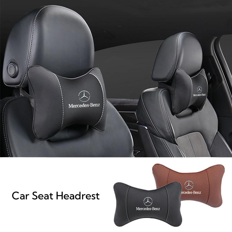 D1-1PCS Car Seat Headrest Auto Logo Neck Pillow For Mercedes Benz AMG W203 W204 W205 W209 W210 W176 Interior Stickers PGTZ-BENCHI