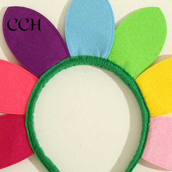 Colorful Sun Flower Decor Headband Elastic Design Kids Versatile Headwear Hairband Christmas Makeup Daily Party Hair Accessories Boy Themed