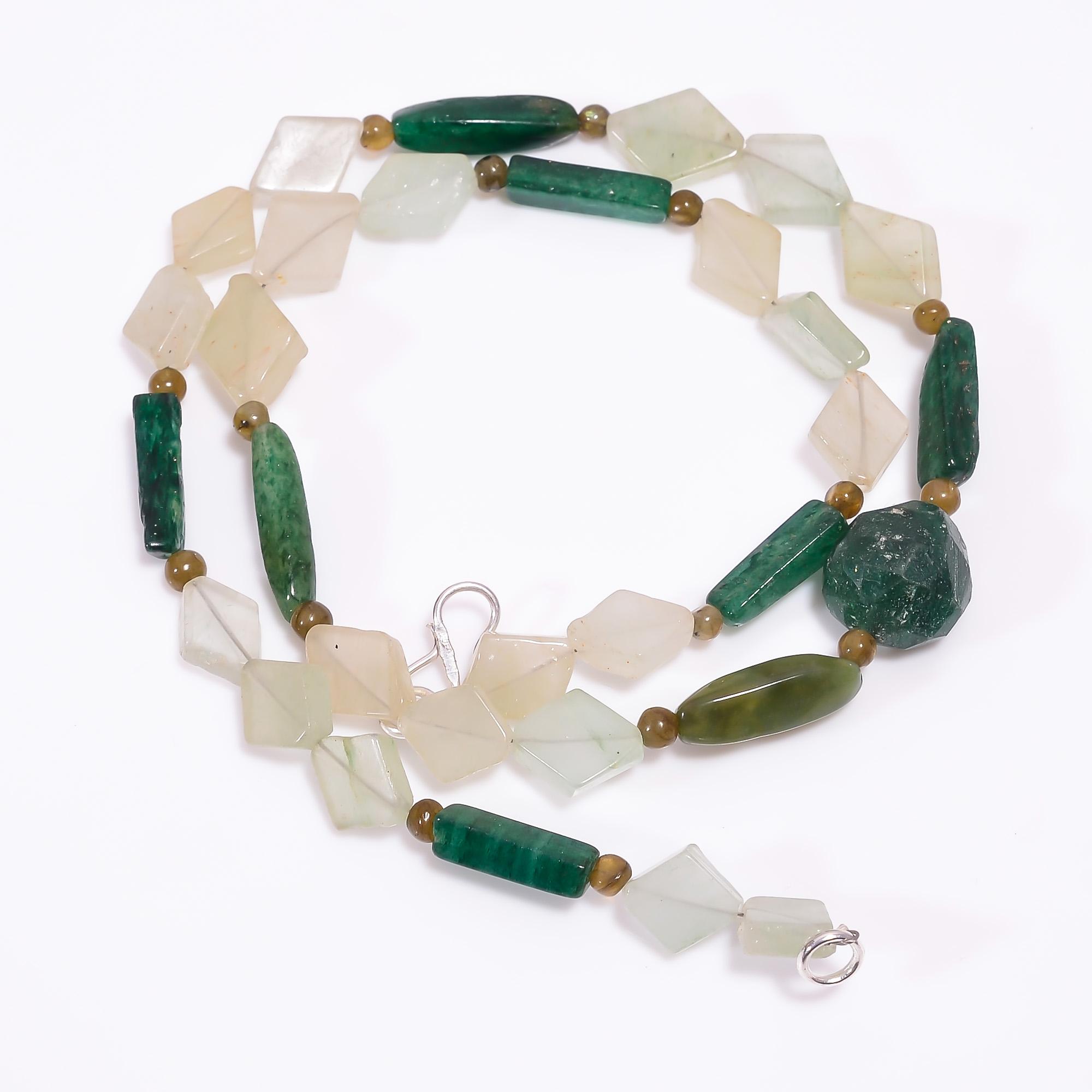 

Sakota Mine Emerald Aventurine Gemstone Beads Necklace 3-18 mm 18 UB-8018 UB-8018