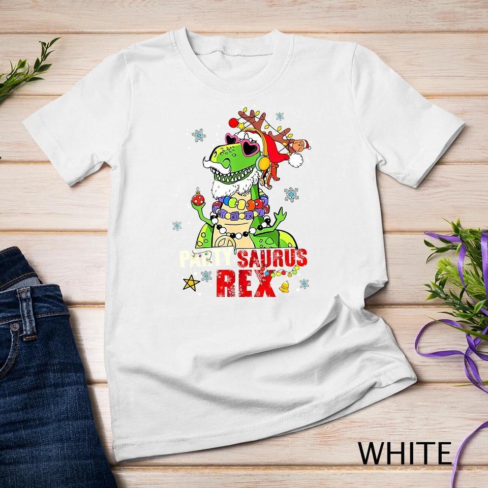 Partysaurus Rex Christmas Outfit Funny Christmas Tee T-Shirt Unisex T-shirt 10 4XL