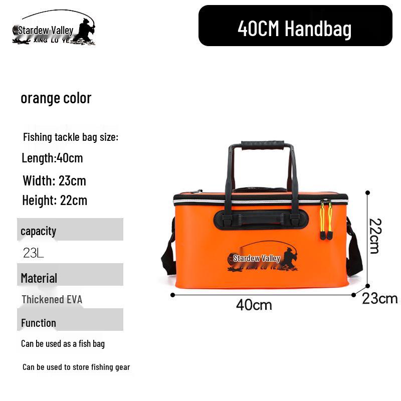 Collapsible EVA Fish Bucket with Strap - Multifunctional and Thickened Design with Built-in Keepnet