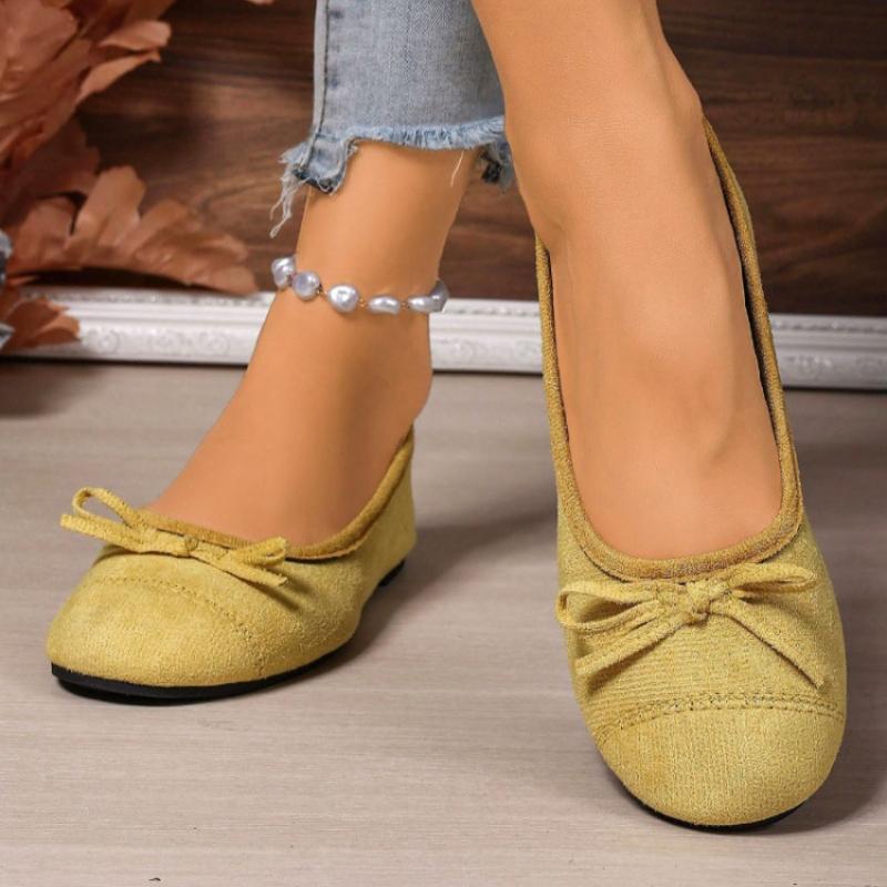 New Round Toe Retro Woman Shoes  Suede Casual Flat Shoes Fashion Shallow Slip on Ladies Elegant Ballerinas Shoes Soft Sole Flats