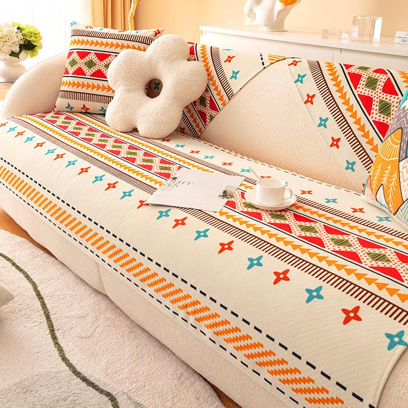 

Подушка для дивана в скандинавском стиле, универсальный нескользящий чехол на четыре сезона, все включено, чехол на подушку сиденья, полотенце, простой утолщенный универсальный чехол 70*70cm